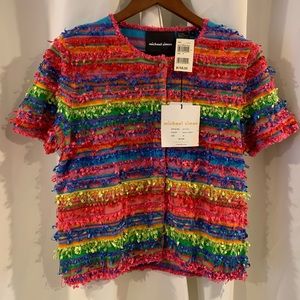 Michael Simon Rainbow Sweater size‎ Medium
